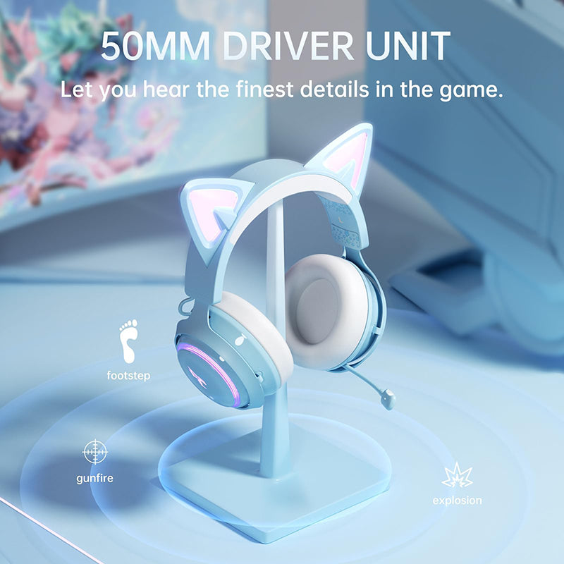 SOMIC GS510 2.4G Wireless Over-Ear E-sports Headphone Cute Cat Ear RGB LED Light Music Gaming Live Headset