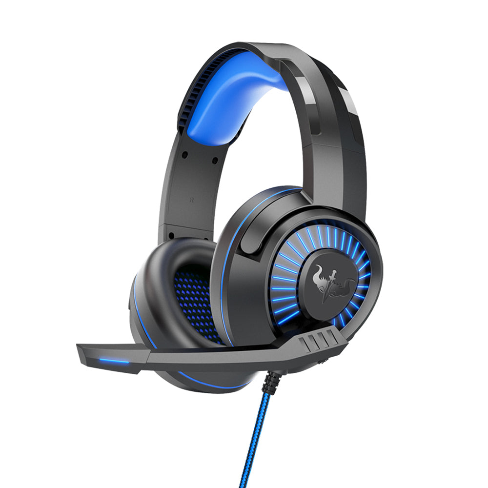 OVLENG GT66 RGB Gaming Headset Head-mounted Headphones with Noise-canceling Microphone USB+3.5mm Plug