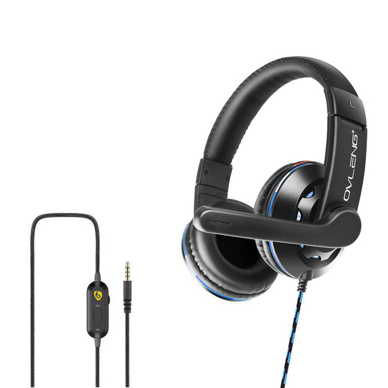 OVLENG OV-P2 3,5mm herní sluchátka Kabelová sluchátka E-Sports sluchátka s nastavitelným mikrofonem s potlačením hluku pro PS4 Xbox One mobilní počítač