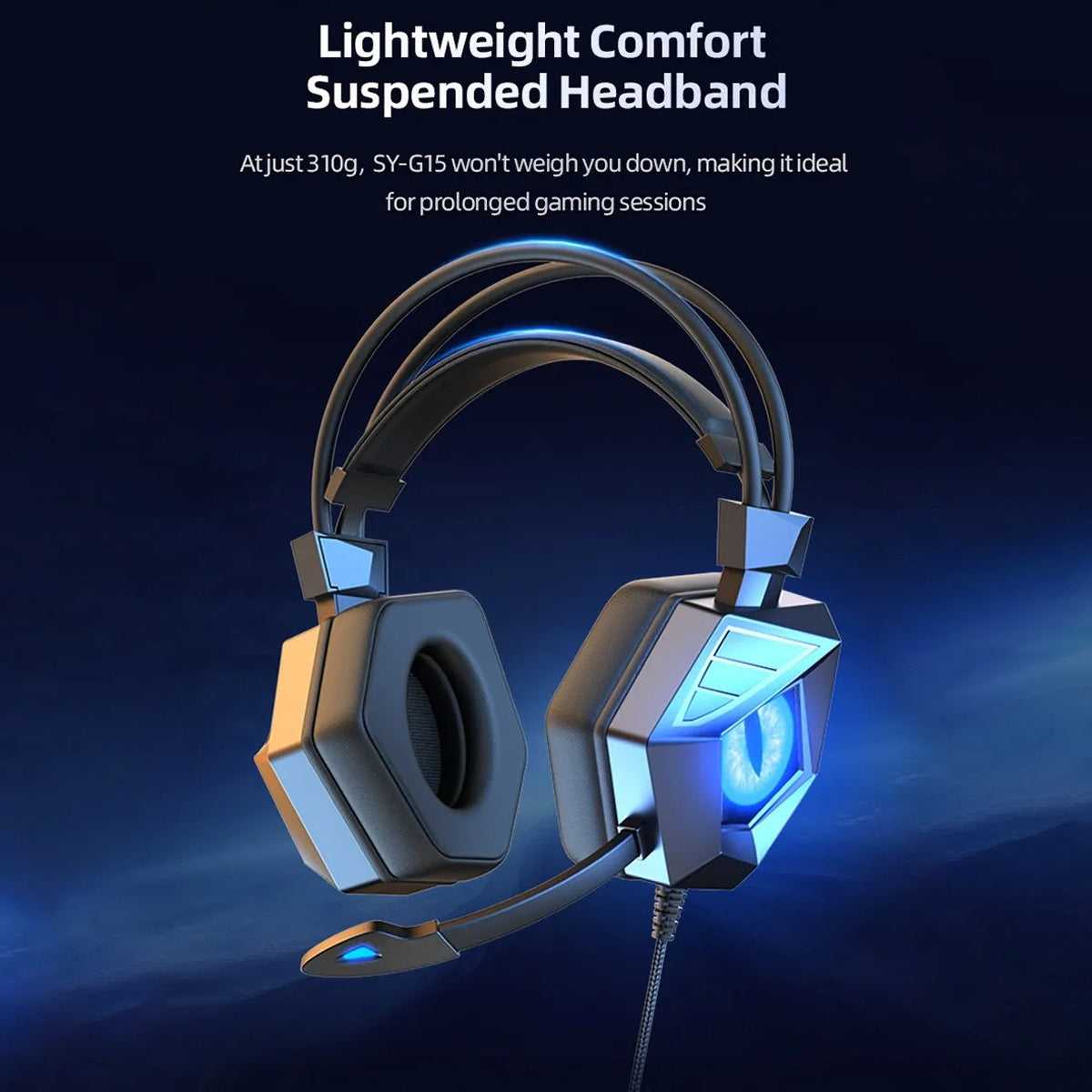 SY-G15 Wired Gaming Headphones HD Microphone HiFi Computer Gamer Lighting Headset