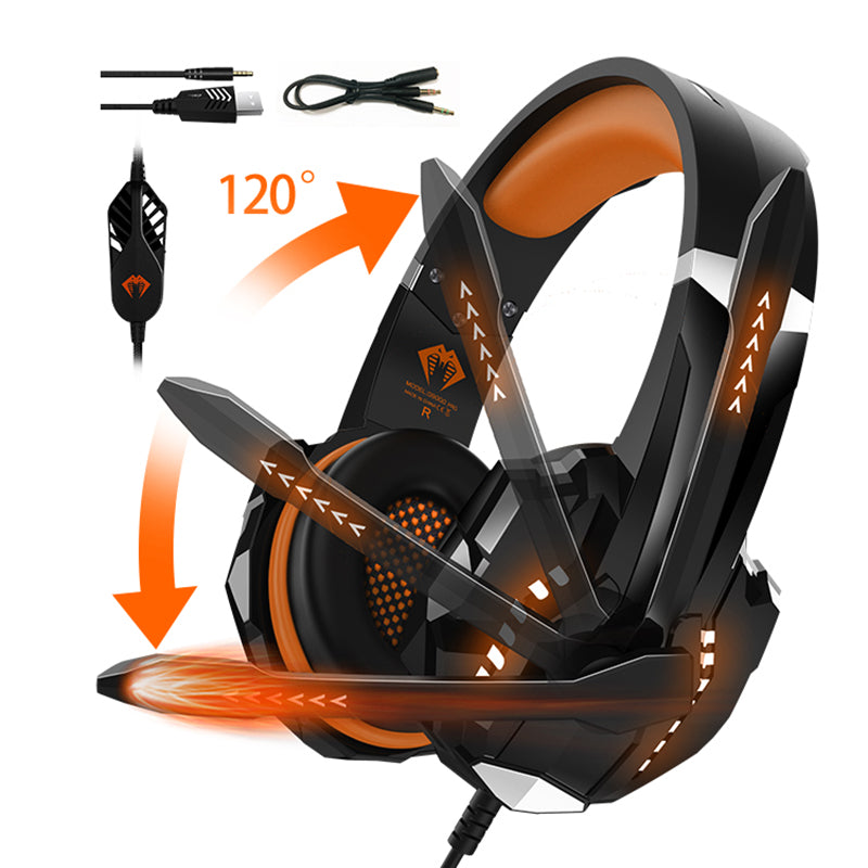 PYTHON FLY G9000Pro PYTHON FLY G9000Pro LED Lighting Gaming Headset E-sports 3.5mm USB Wired Headphone