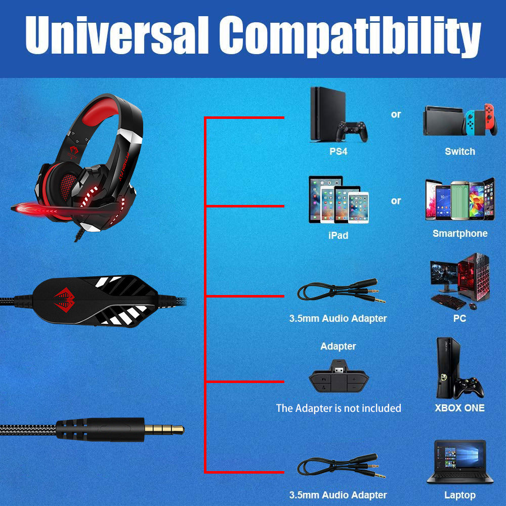 PYTHON FLY G9000Pro PYTHON FLY G9000Pro LED Lighting Gaming Headset E-sports 3.5mm USB Wired Headphone
