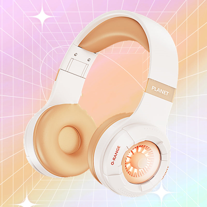 KE25 Wireless Bluetooth Children Headphone Over-Ear Music Earphone RGB Stereo Sound Comfortable Cotton Earmuff Headset for Kids Boys Girls