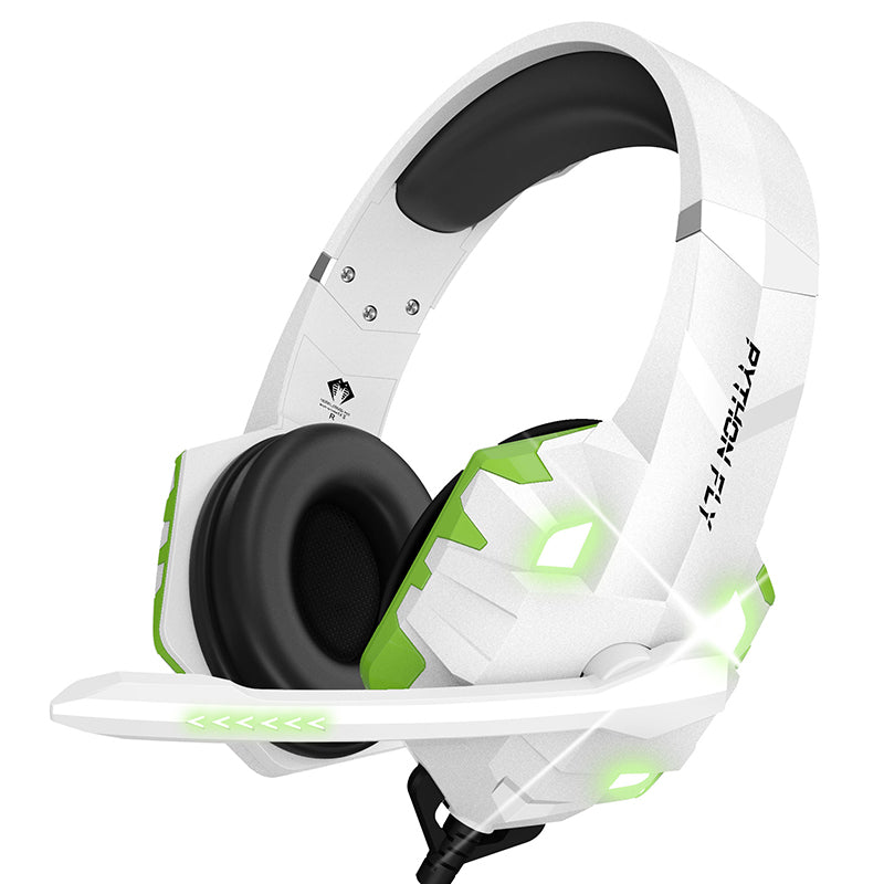 PYTHON FLY G9000MAX 3.5mm USB Wired Over-Ear E-sports Headphone 7.1 Surround Sound Computer Gaming Headset with LED Light
