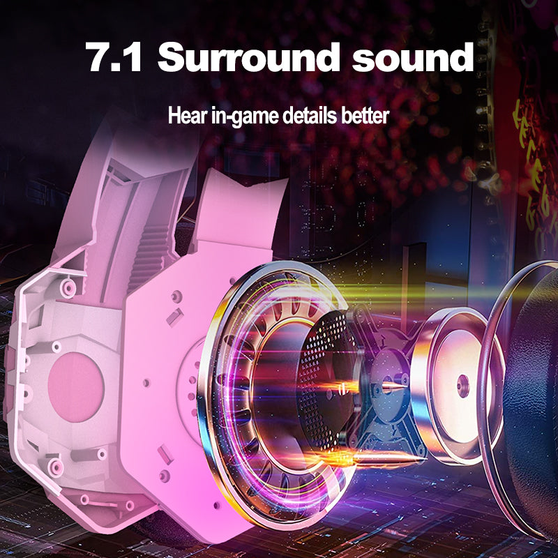 PYTHON FLY G9000MAX 3.5mm USB Wired Over-Ear E-sports Headphone 7.1 Surround Sound Computer Gaming Headset with LED Light