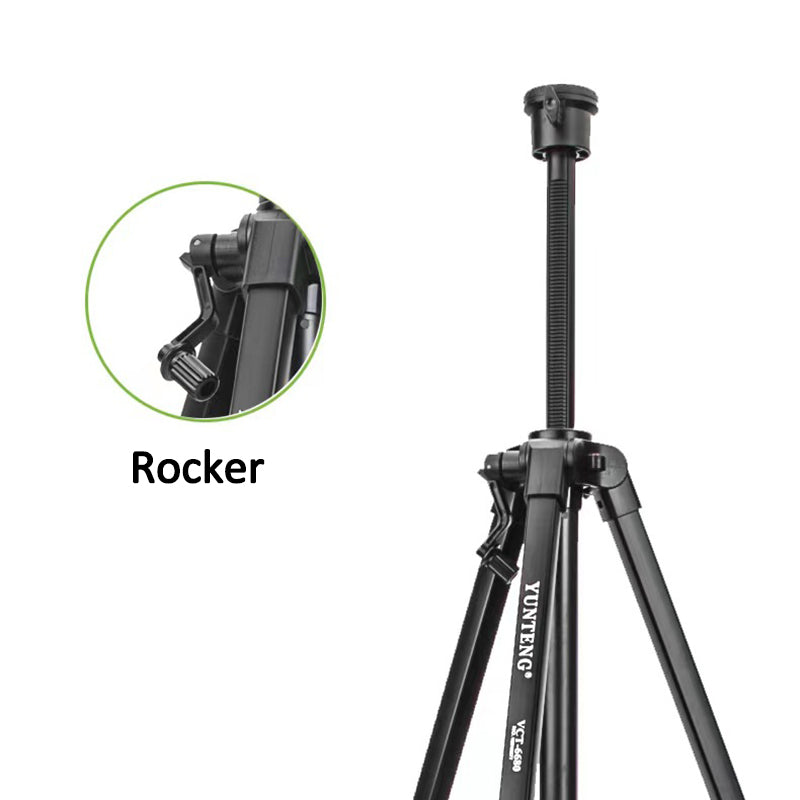 YUNTENG VCT-6680 Telescopic 152CM Camera Mount Phone Tripod Stand Travel Tripod Mobile Phone Holder with 1/4'' Screw Adapter