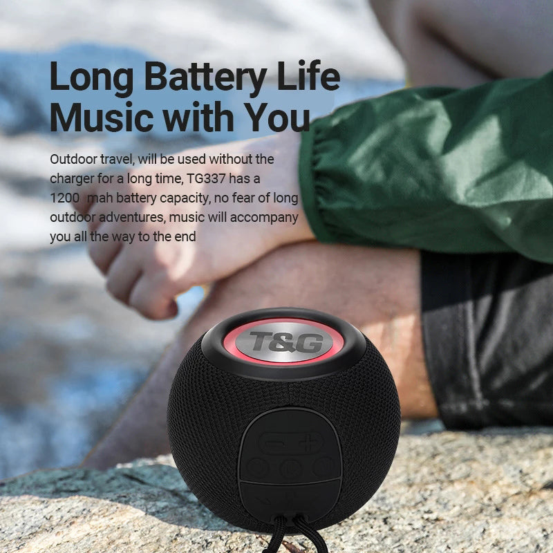 T&G TG337 Portable Speaker Wireless Bluetooth 3D Stereo Subwoofer Waterproof Outdoor Loudspeaker with Lanyard