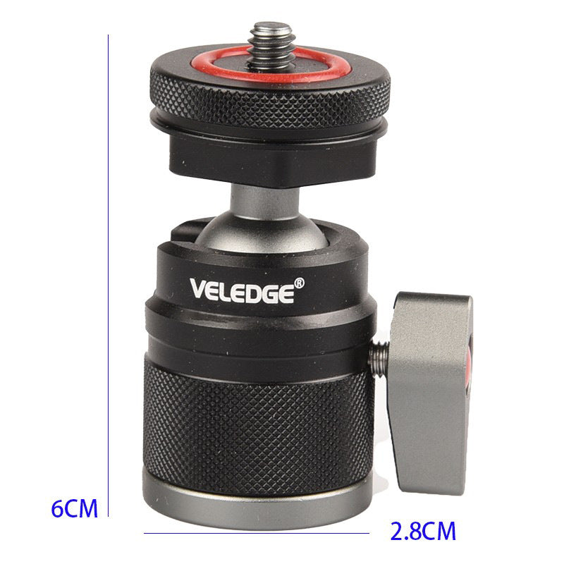 VELEDGE VD-M4 Micro SLR Mount Adapter Mini Metal Ball Gimbal with Cold Shoe Camera Accessories
