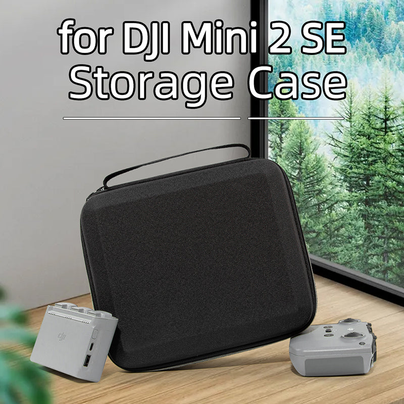 For DJI Mini 2/Mini 2 SE Combo Drone and Accessories Storage Bag Portable Shockproof Carrying Case Handbag - Black/Black Liner