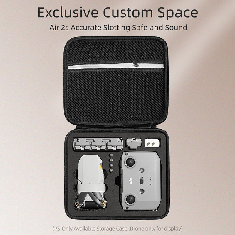 For DJI Mini 2/Mini 2 SE Combo Drone and Accessories Storage Bag Portable Shockproof Carrying Case Handbag - Black/Black Liner