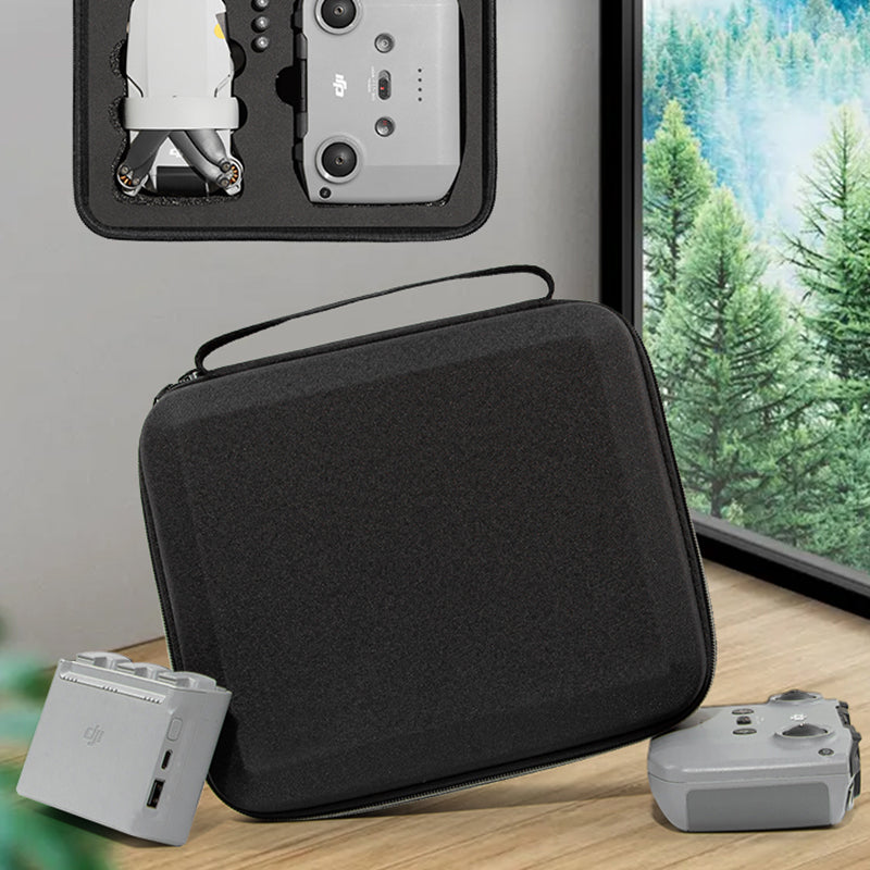 For DJI Mini 2/Mini 2 SE Combo Drone and Accessories Storage Bag Portable Shockproof Carrying Case Handbag - Black/Black Liner