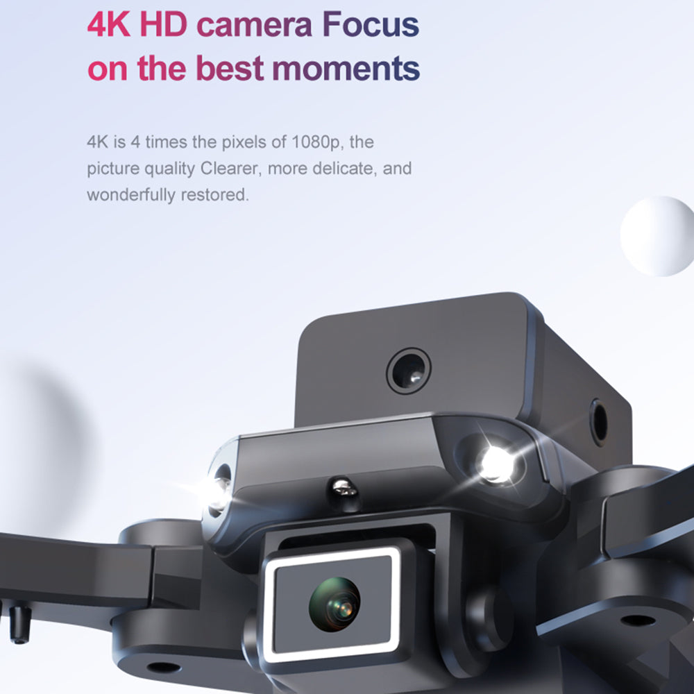 KY912 Four-Sided Obstacle Avoidance RC Drone 4K HD Single Lens Quadcopter Folding Mini Aircraft for Aerial Photography (3Pcs Batteries)
