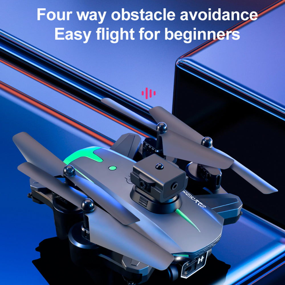 XKJ KY605 Optical Flow Positioning Dual Camera Drone 4-Side Obstacle Avoidance ESC Quadcopter Folding RC Aircraft with LED Color Lights (1 Battery)