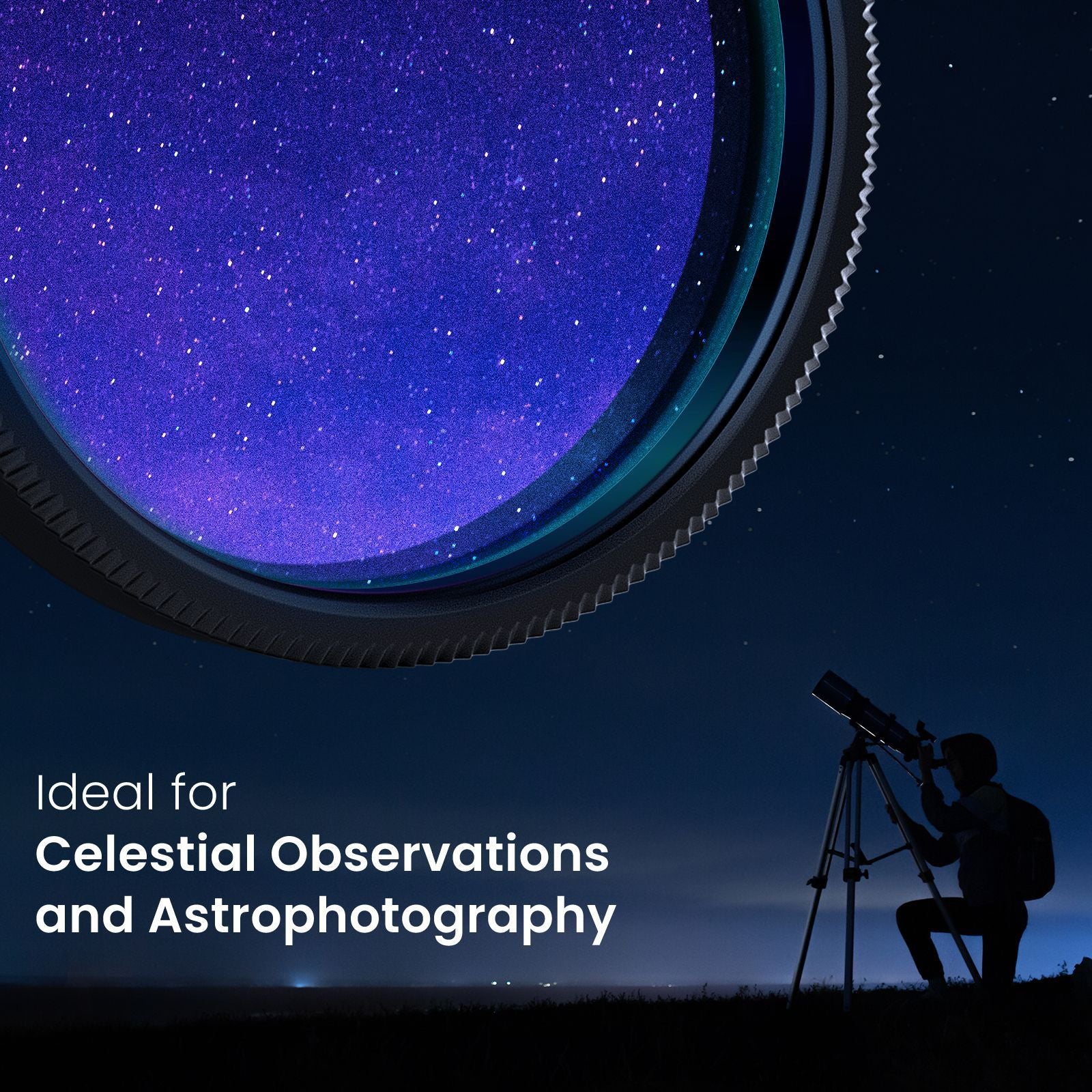 NEEWER N-10 1.25 Inch UHC Filter Ultra High Contrast Filter Light Pollution Reduction Filter Astrophotography Improve Image Contrast