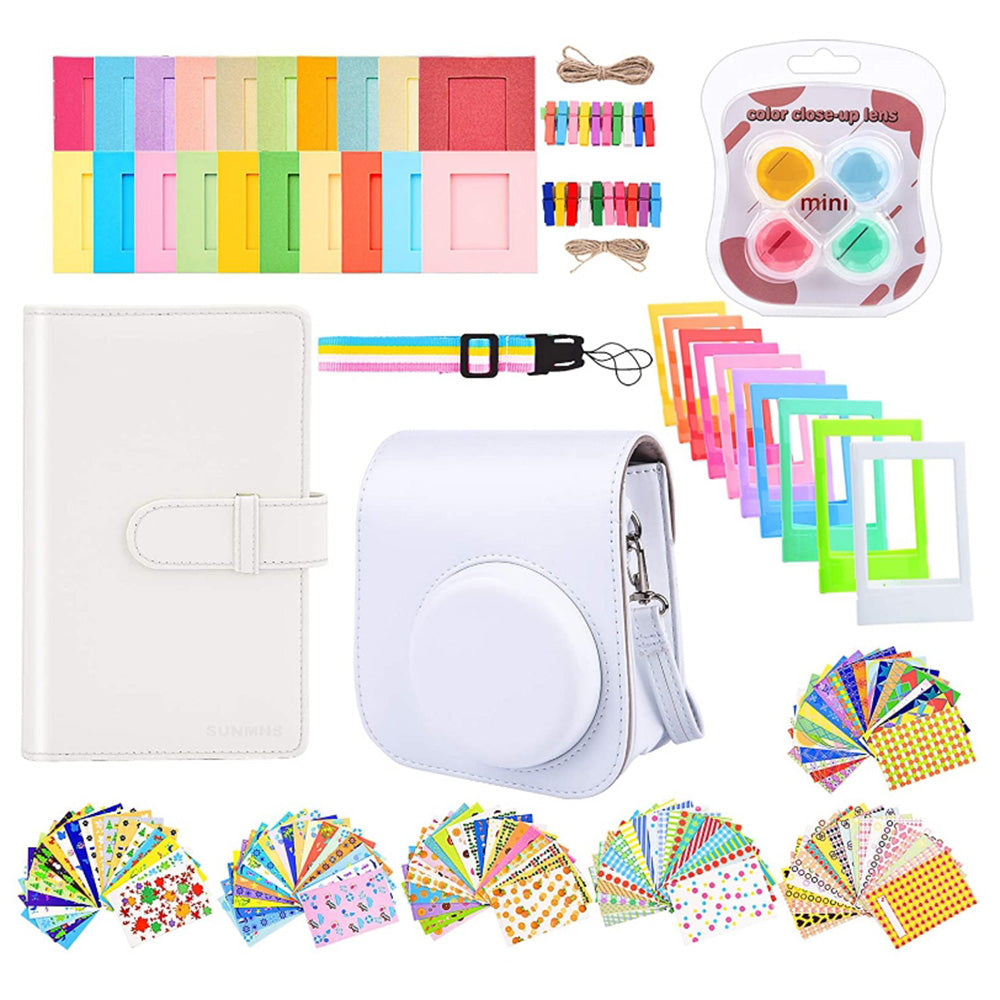 Instant Camera Accessories Compatible with Fujifilm Instax Mini 11 14-in-1 Shutter Accessories Bundle with PU Leather Bag Shoulder Strap Instant Camera Gift Sets