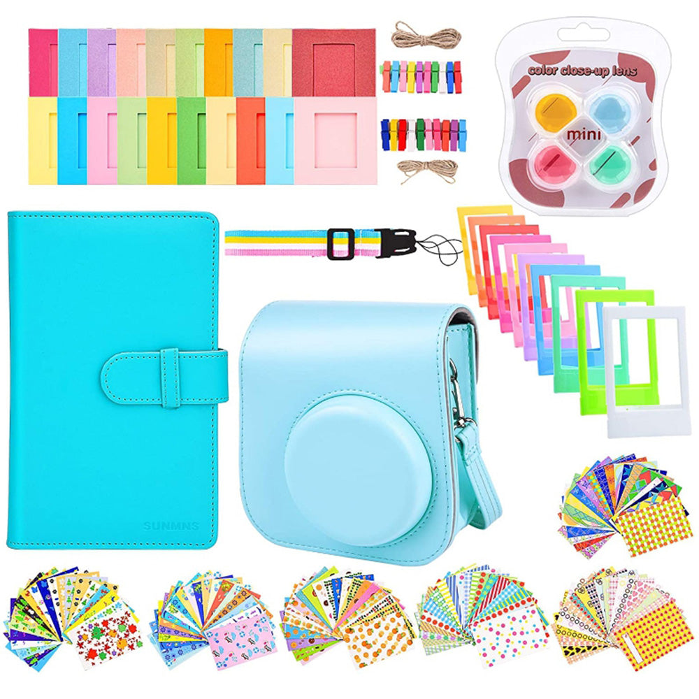 Instant Camera Accessories Compatible with Fujifilm Instax Mini 11 14-in-1 Shutter Accessories Bundle with PU Leather Bag Shoulder Strap Instant Camera Gift Sets