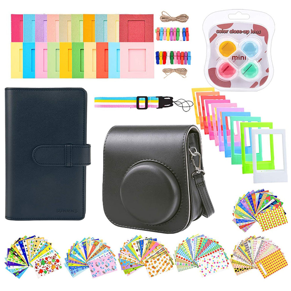 Instant Camera Accessories Compatible with Fujifilm Instax Mini 11 14-in-1 Shutter Accessories Bundle with PU Leather Bag Shoulder Strap Instant Camera Gift Sets