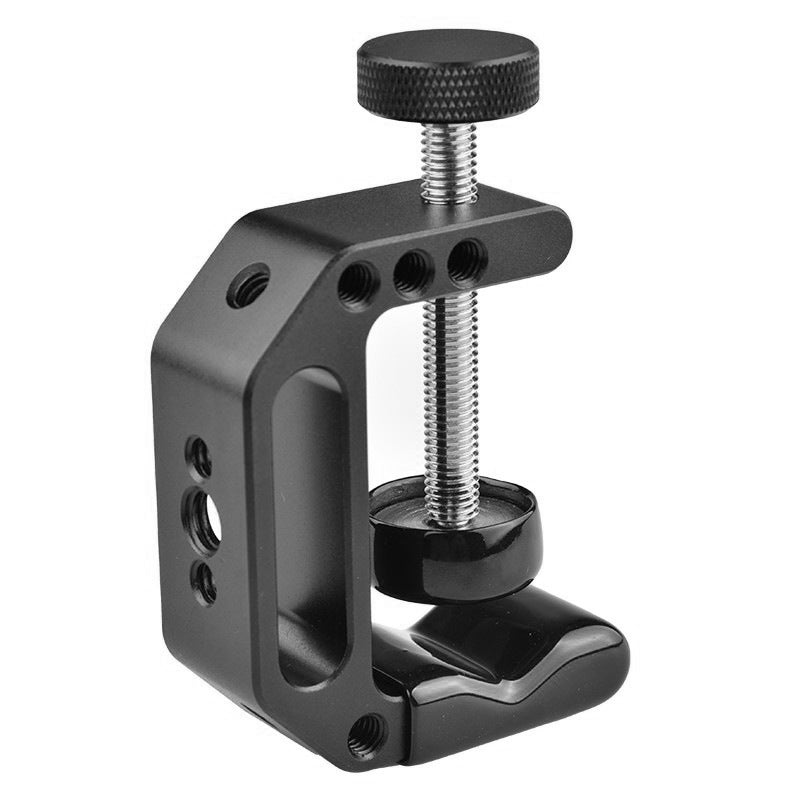 G-25 Universal G-Clamp 1/4'' and 3/8'' Thread Hole Quick Release Desktop Mount Holder Clip for Photo Photography