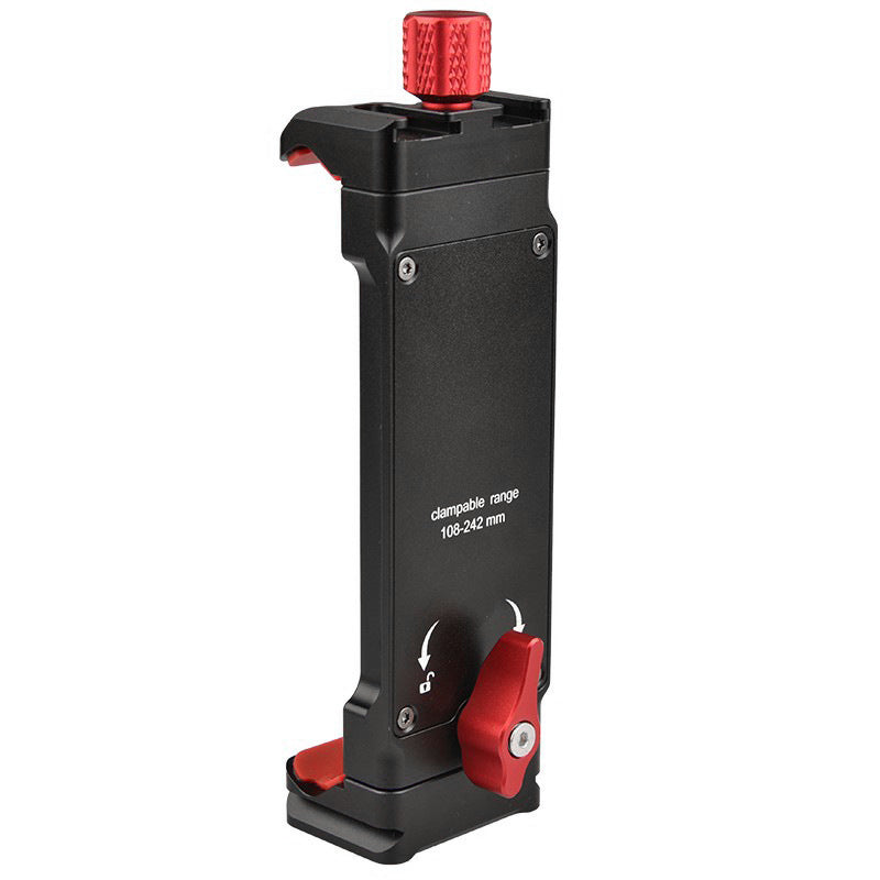 V3 Tablet Mount Adapter Adjustable Phone Holder Mount with Double-End Cold Shoe Metal Phone Clip