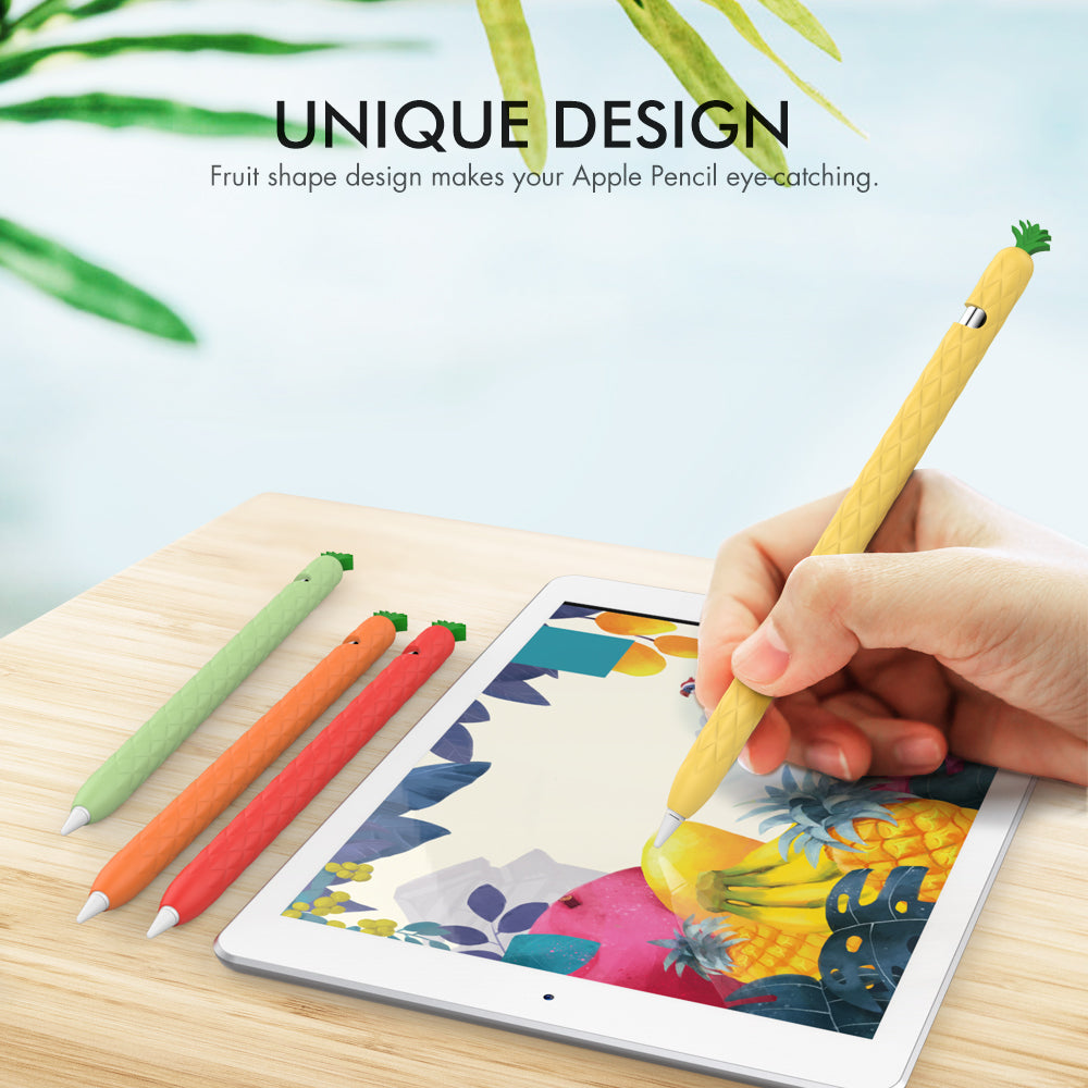 AHASTYLE PT106-1 for Apple Pencil (1st Generation) Stylus Pen Protective Sleeve Pineapple Style Pen Silicone Case