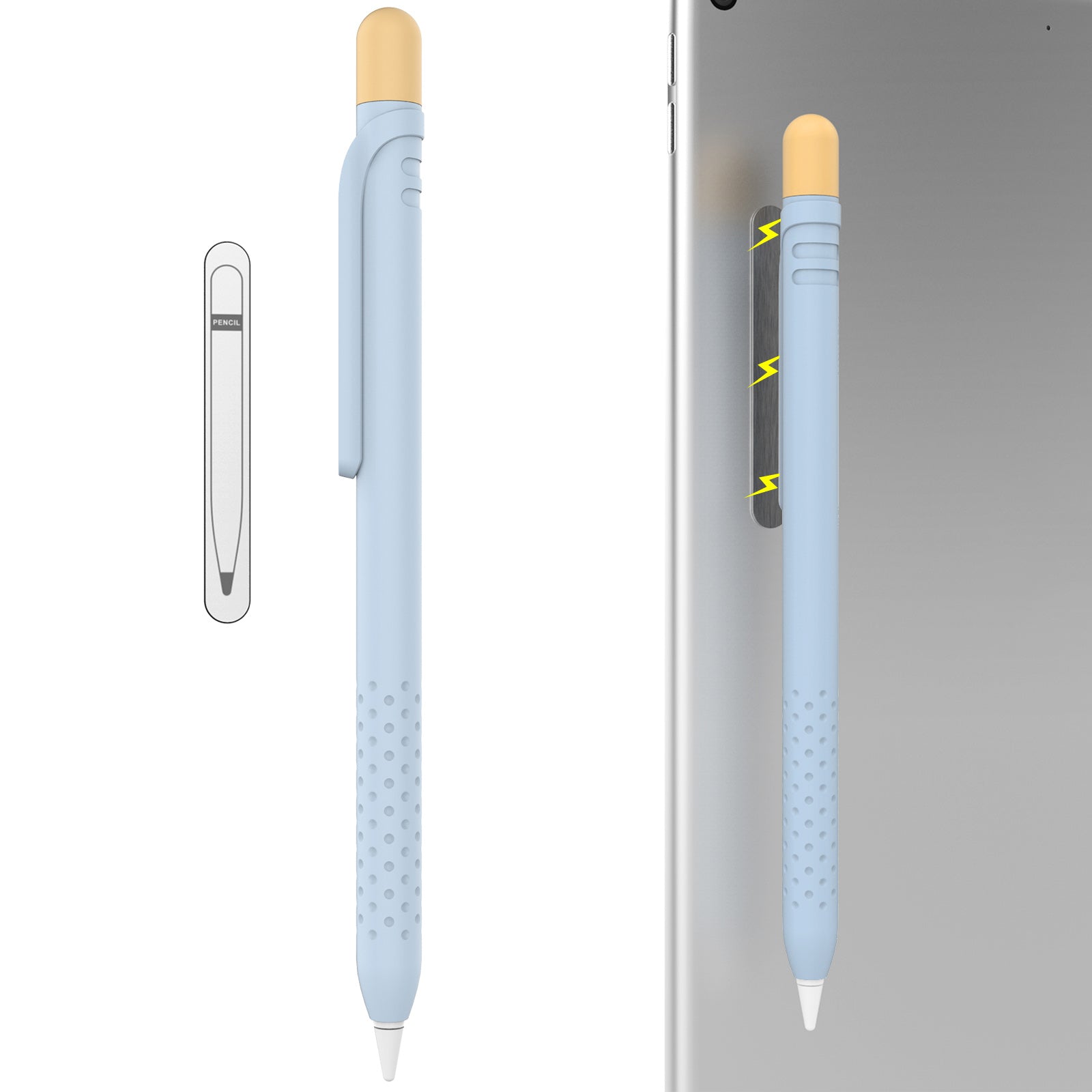 AHASTYLE PT152 Silicone Sleeve for Apple Pencil (1st Generation) Stylus Pen Case Dual Color Shockproof Cover