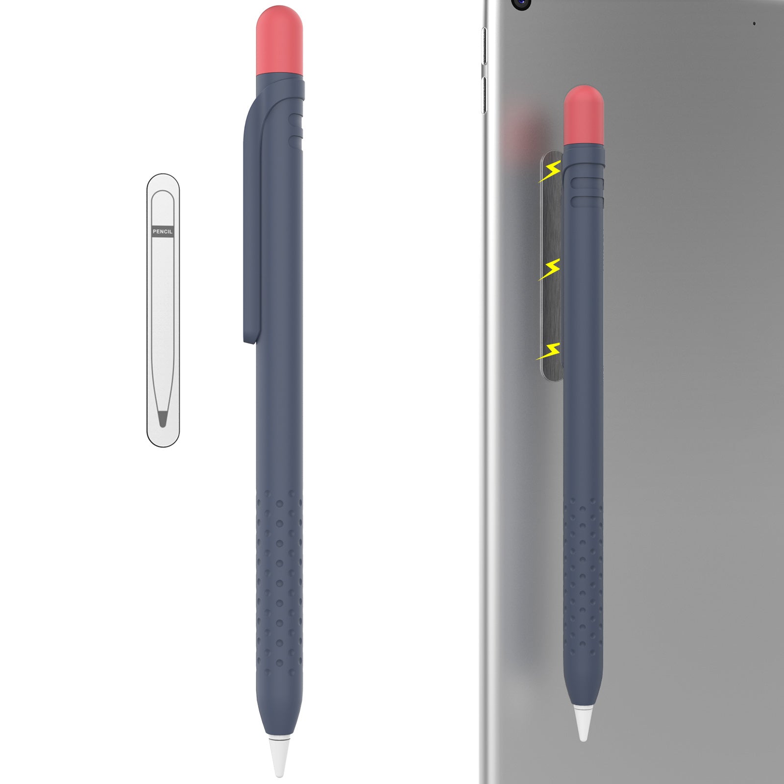 AHASTYLE PT152 Silicone Sleeve for Apple Pencil (1st Generation) Stylus Pen Case Dual Color Shockproof Cover
