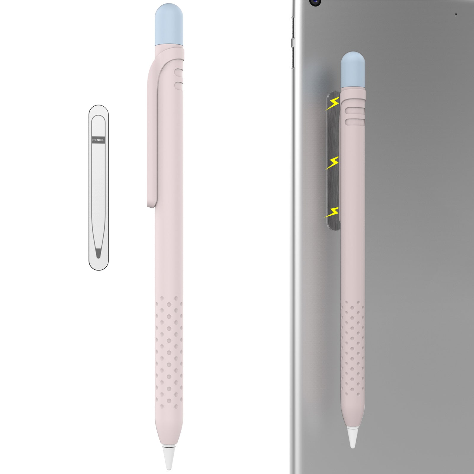 AHASTYLE PT152 Silicone Sleeve for Apple Pencil (1st Generation) Stylus Pen Case Dual Color Shockproof Cover