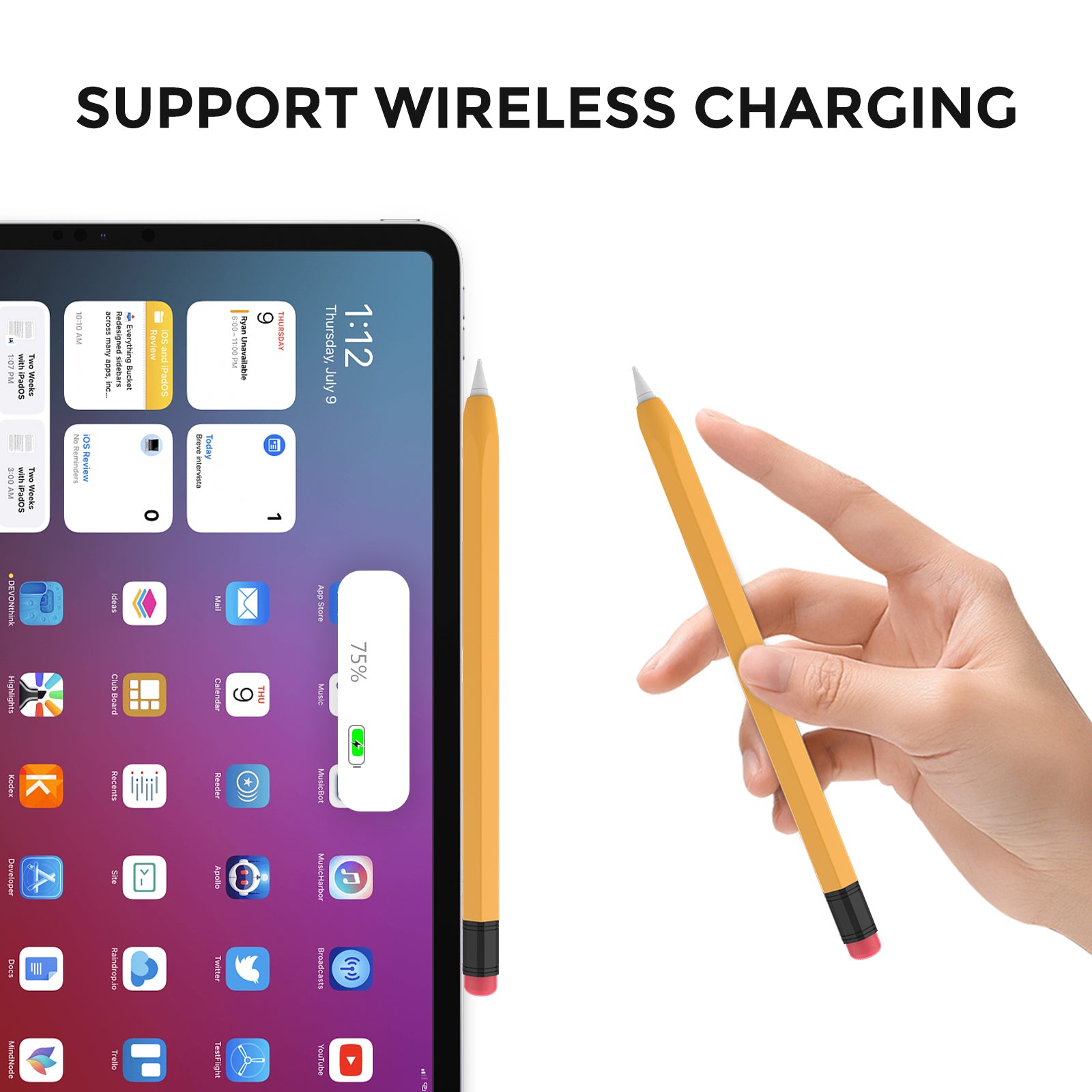 AHASTYLE PT180-2 For Apple Pencil 2nd Generation Retro Silicone Protective Sleeve Capacitive Stylus Pen Anti-drop Cover