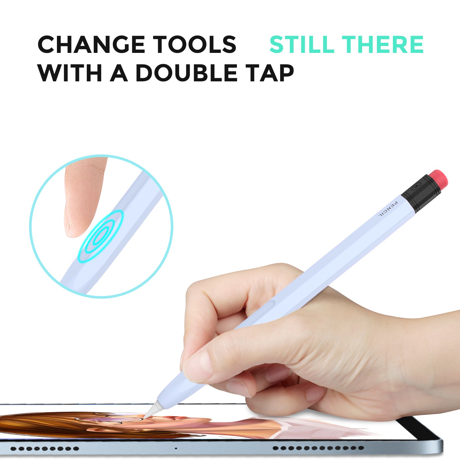 AHASTYLE PT180-2 For Apple Pencil 2nd Generation Retro Silicone Protective Sleeve Capacitive Stylus Pen Anti-drop Cover