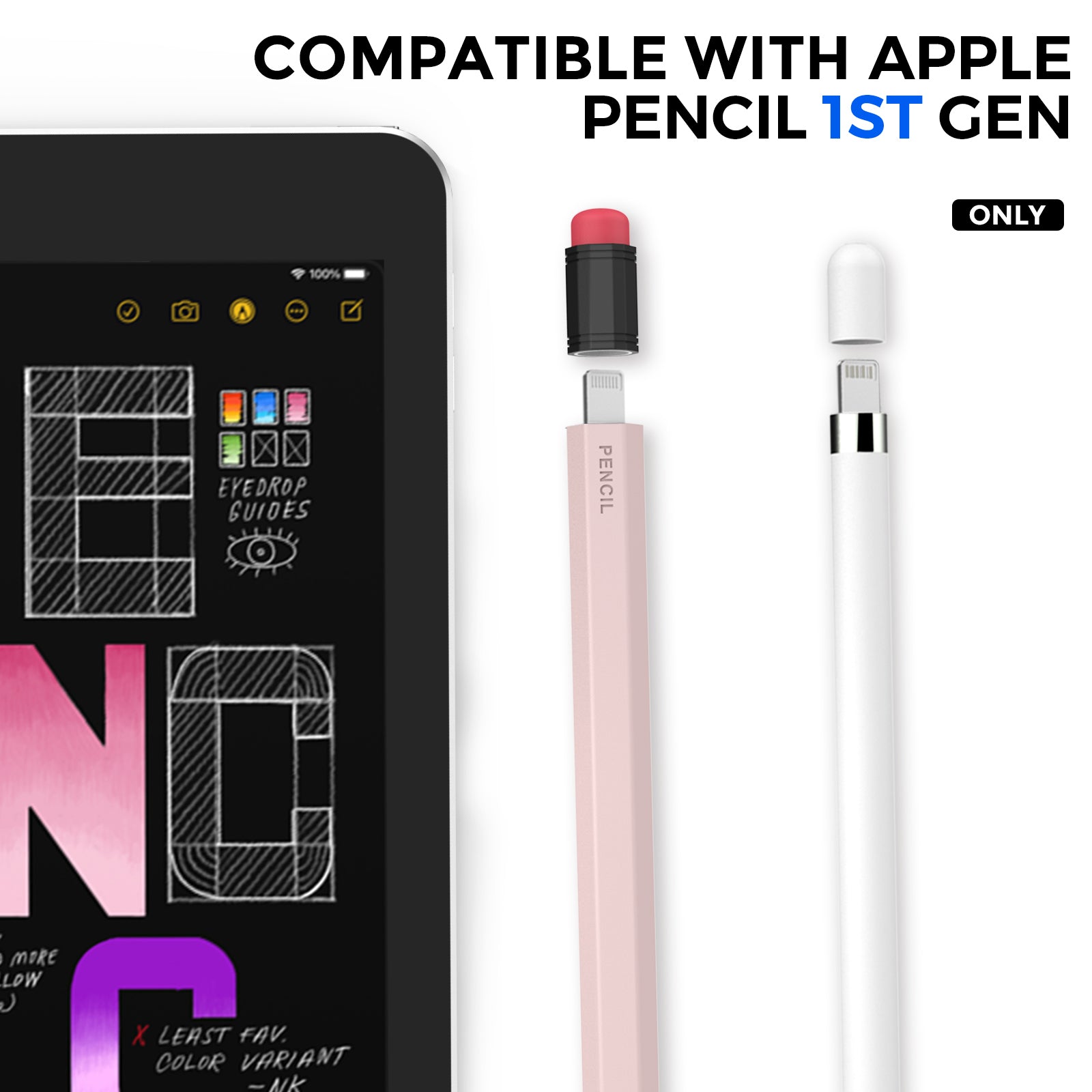 AHASTYLE PT180-1 For Apple Pencil 1st Generation Retro Silicone Capacitive Stylus Pen Protective Cover