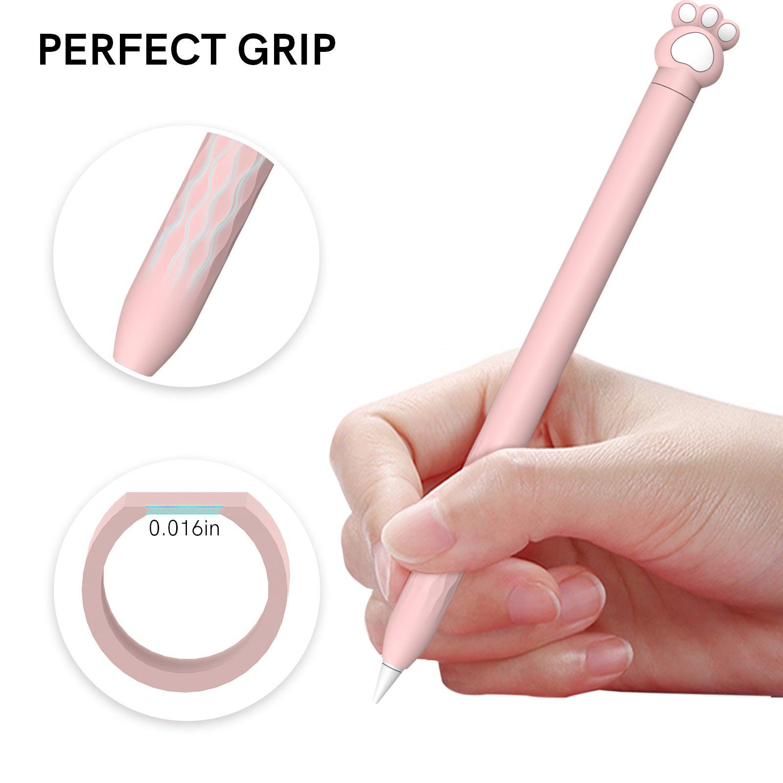 AHASTYLE PT129-2 For Apple Pencil 2nd Generation Cute Cartoon Stylus Pen Cover Soft Silicone Anti-drop Sleeve