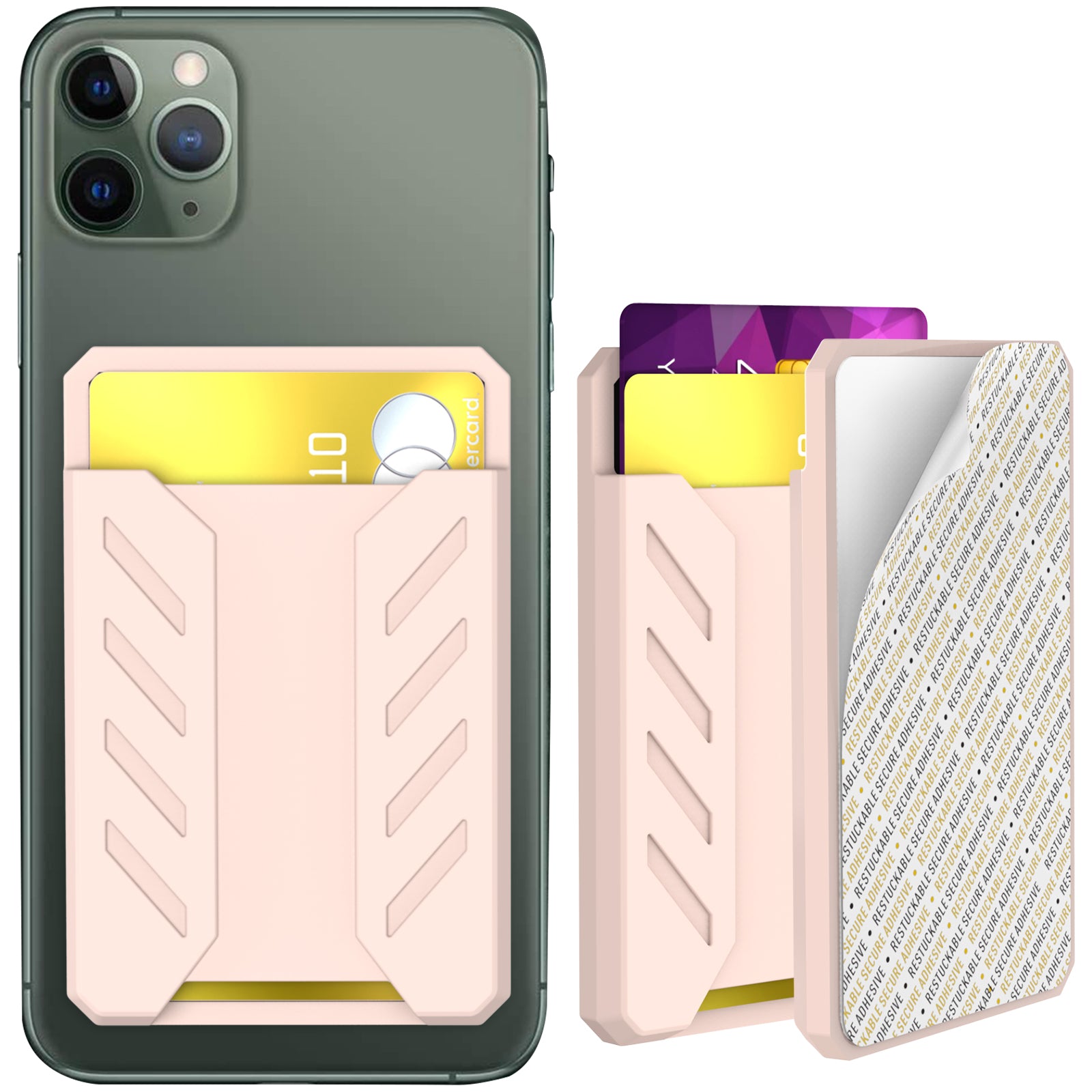 AHASTYLE PT133-A-S Phone Back Card Holder Adhesive Stick-On Card Slot Pocket