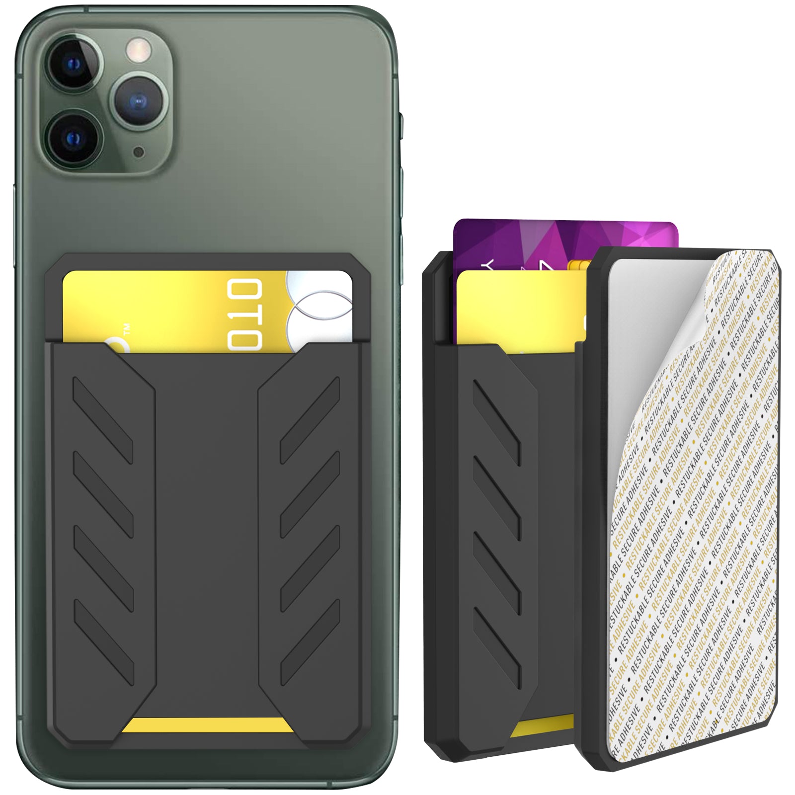 AHASTYLE PT133-A-S Phone Back Card Holder Adhesive Stick-On Card Slot Pocket