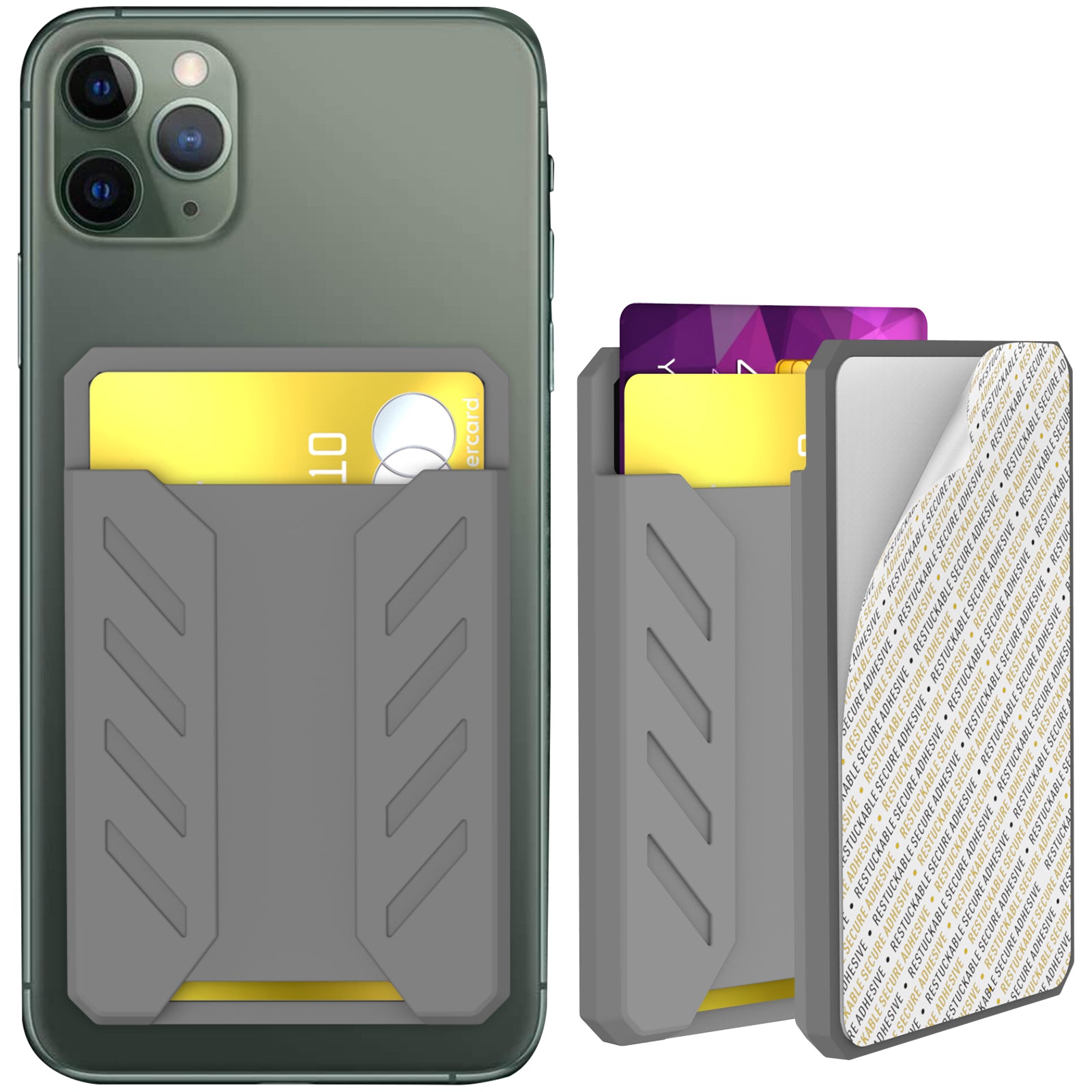 AHASTYLE PT133-A-S Phone Back Card Holder Adhesive Stick-On Card Slot Pocket