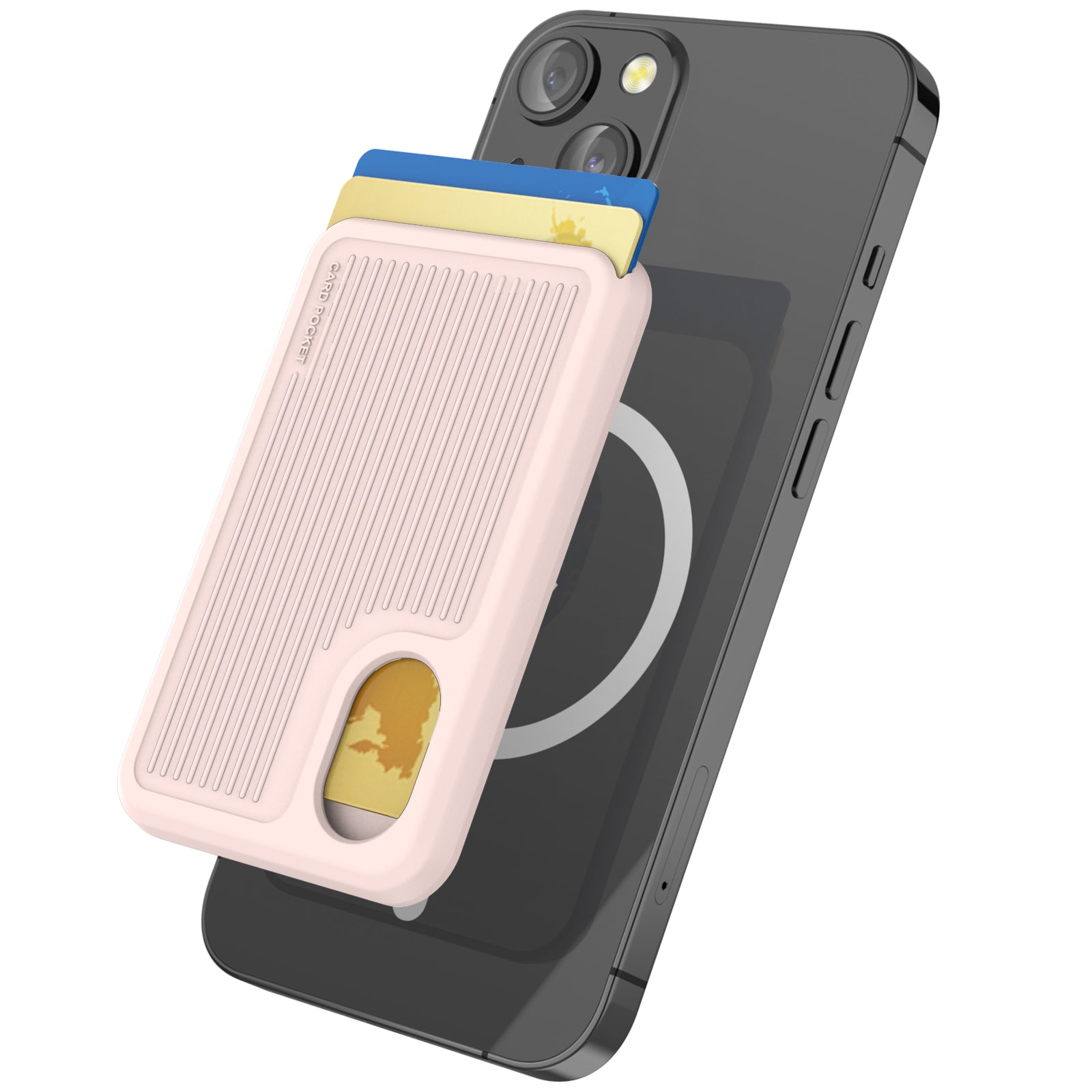 AHASTYLE PT133-B Phone Back Card Holder Magnetic Credit Card Slot Wallet Pocket