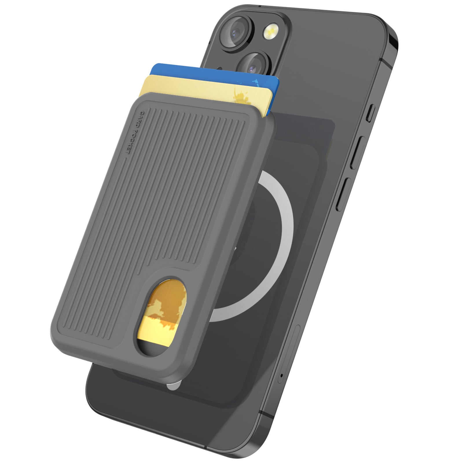 AHASTYLE PT133-B Phone Back Card Holder Magnetic Credit Card Slot Wallet Pocket