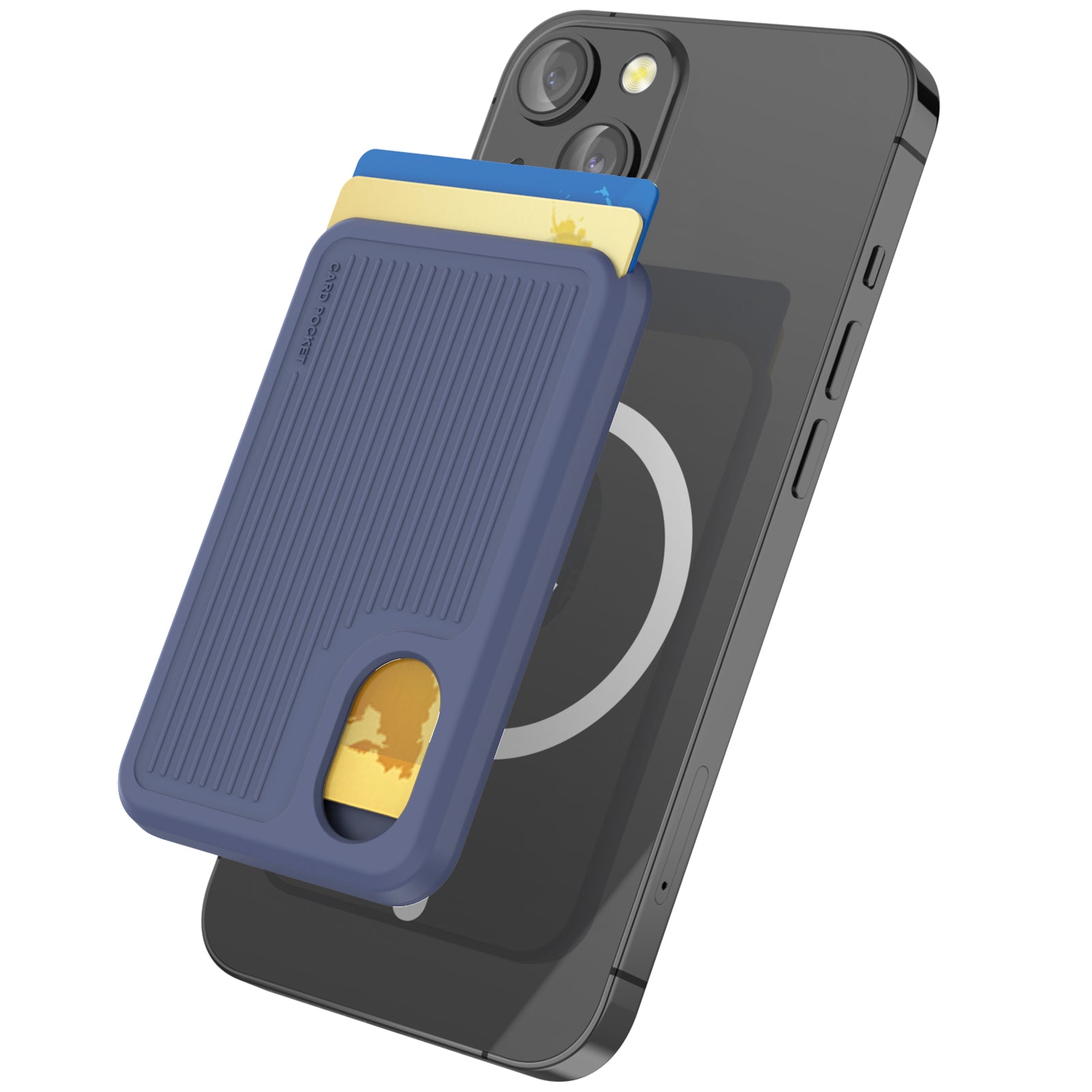 AHASTYLE PT133-B Phone Back Card Holder Magnetic Credit Card Slot Wallet Pocket