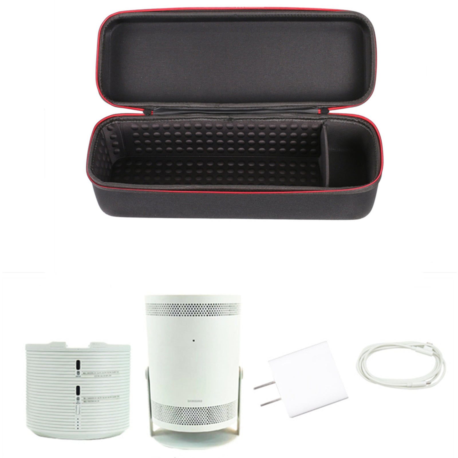For Samsung The Freestyle Nylon+EVA Zipper Storage Bag Shockproof Projector Carrying Case