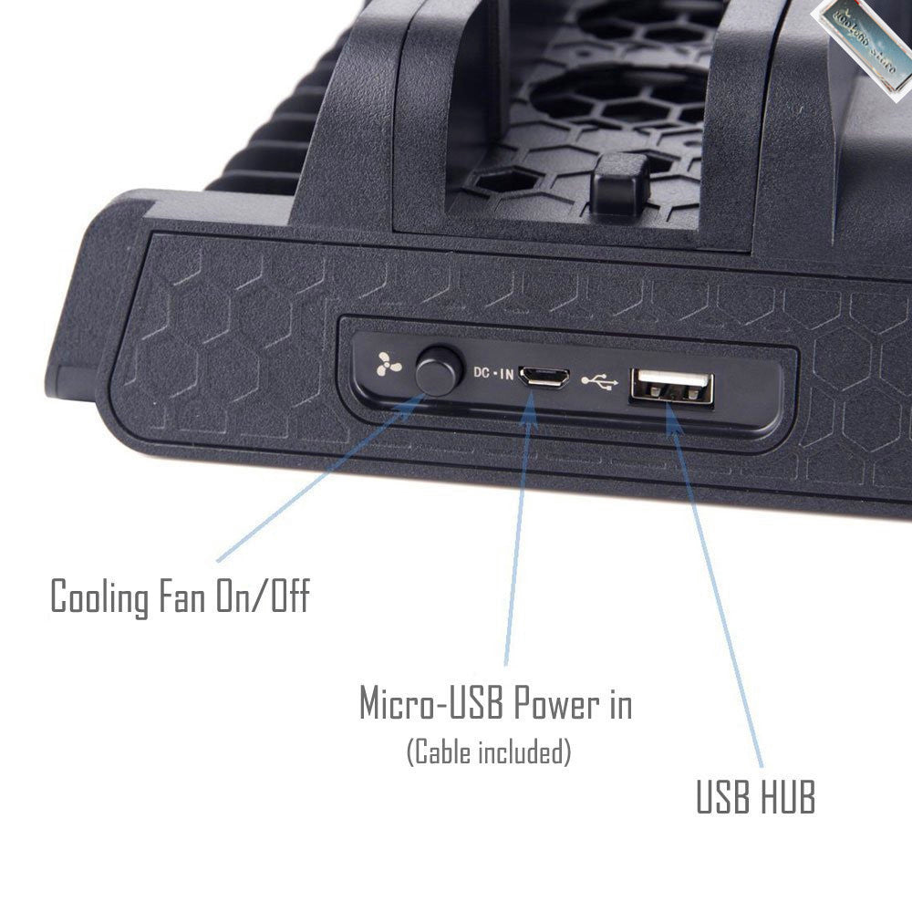 TP4-882 Vertikální stojan s ovladačem chladicího ventilátoru Chladič Duální nabíjecí stanice pro Sony Playstation PS4/PS4 Slim/PS4 Pro