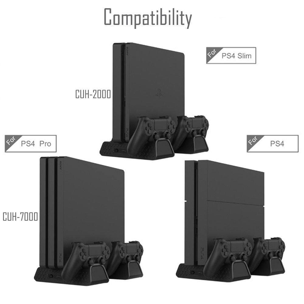 TP4-882 Vertikální stojan s ovladačem chladicího ventilátoru Chladič Duální nabíjecí stanice pro Sony Playstation PS4/PS4 Slim/PS4 Pro
