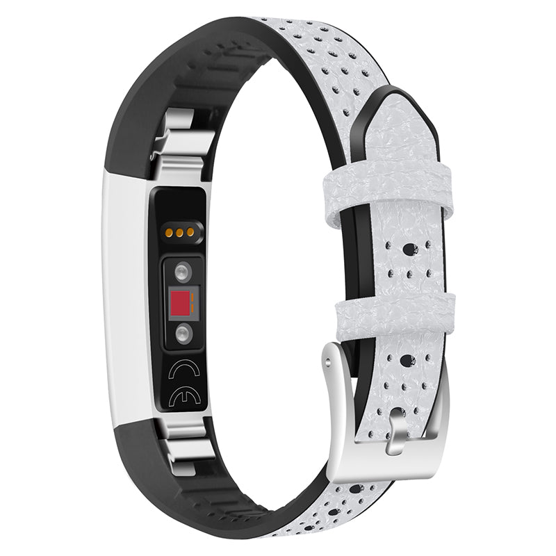 TPU Cowhide Leather Adjustable Watch Strap Replacement Wrist Band for Fitbit Alta Alta HR Ace