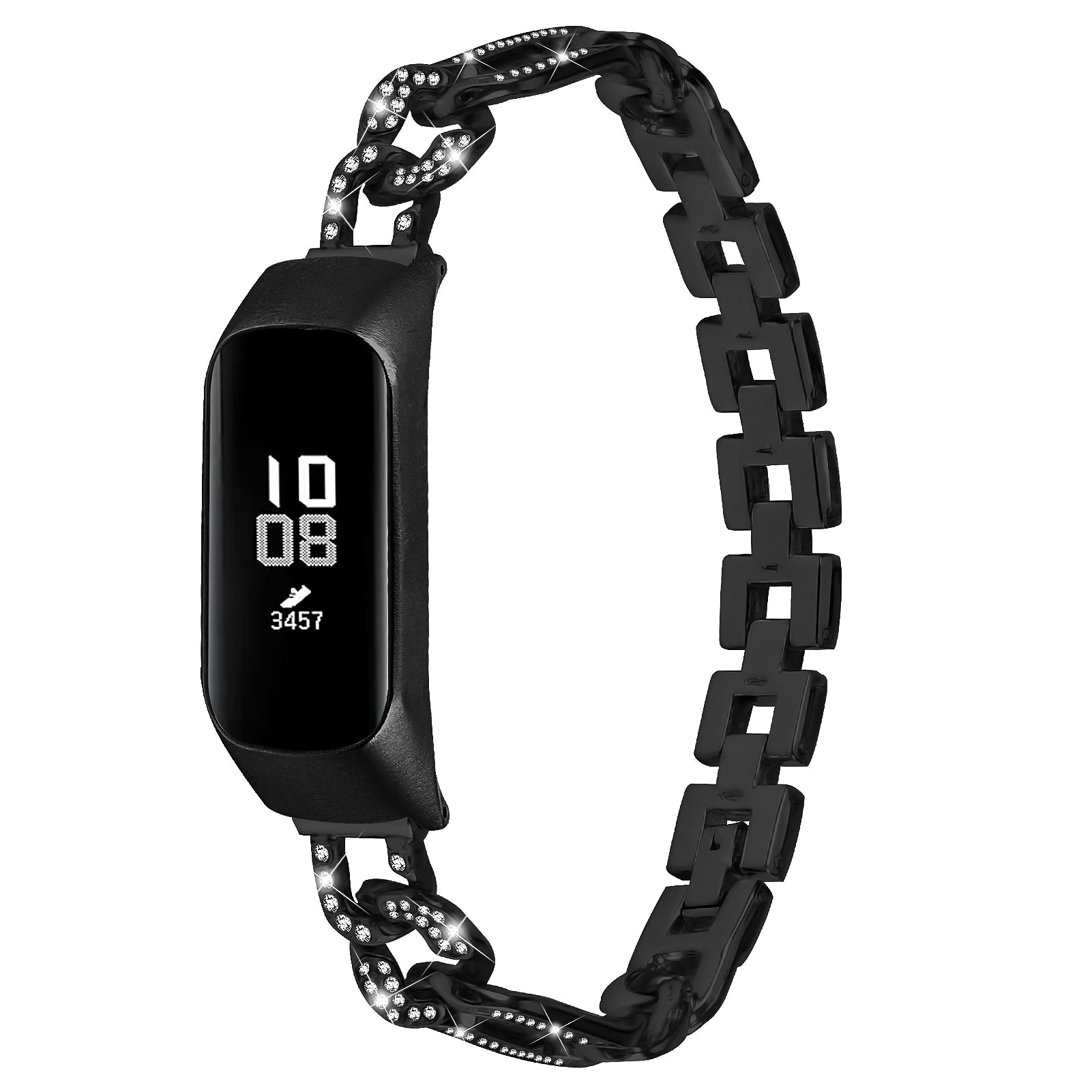 Watch Band for Samsung Galaxy Fit-e SM-R375 Bling Rhinestone Decor Watch Band Alloy Bracelet Strap