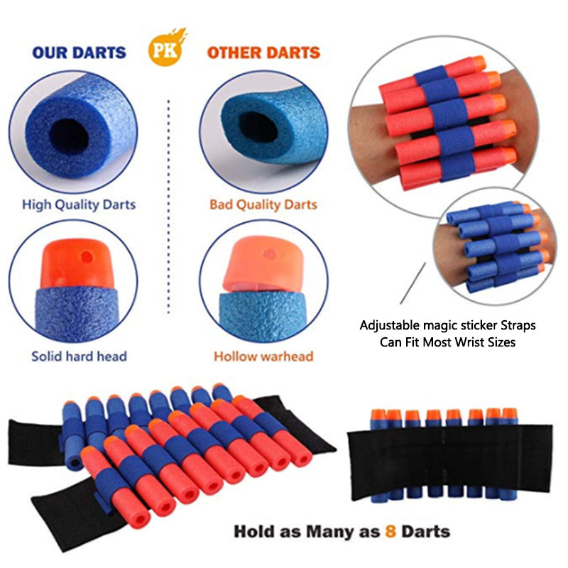 BX-009 Kids Tactical Vest Kit for Nerf Blaster Game with Refill Darts Reload Clips Face Mask Wrist Bands and Protective Glasses Tactical Vest Toys for Boys Girls