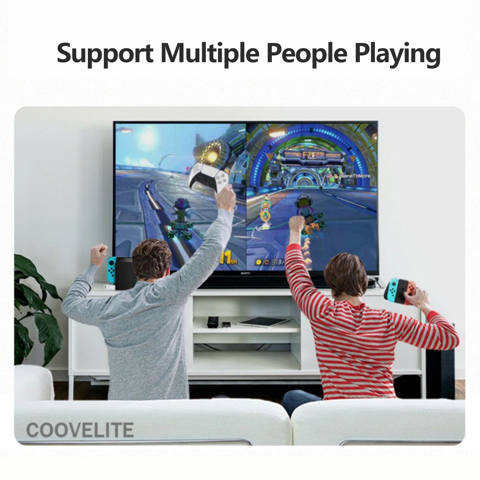 COOVELITE DS50 Wireless Receiver Blutooth Converter Plug and Play Replacement for DS5 Joypad