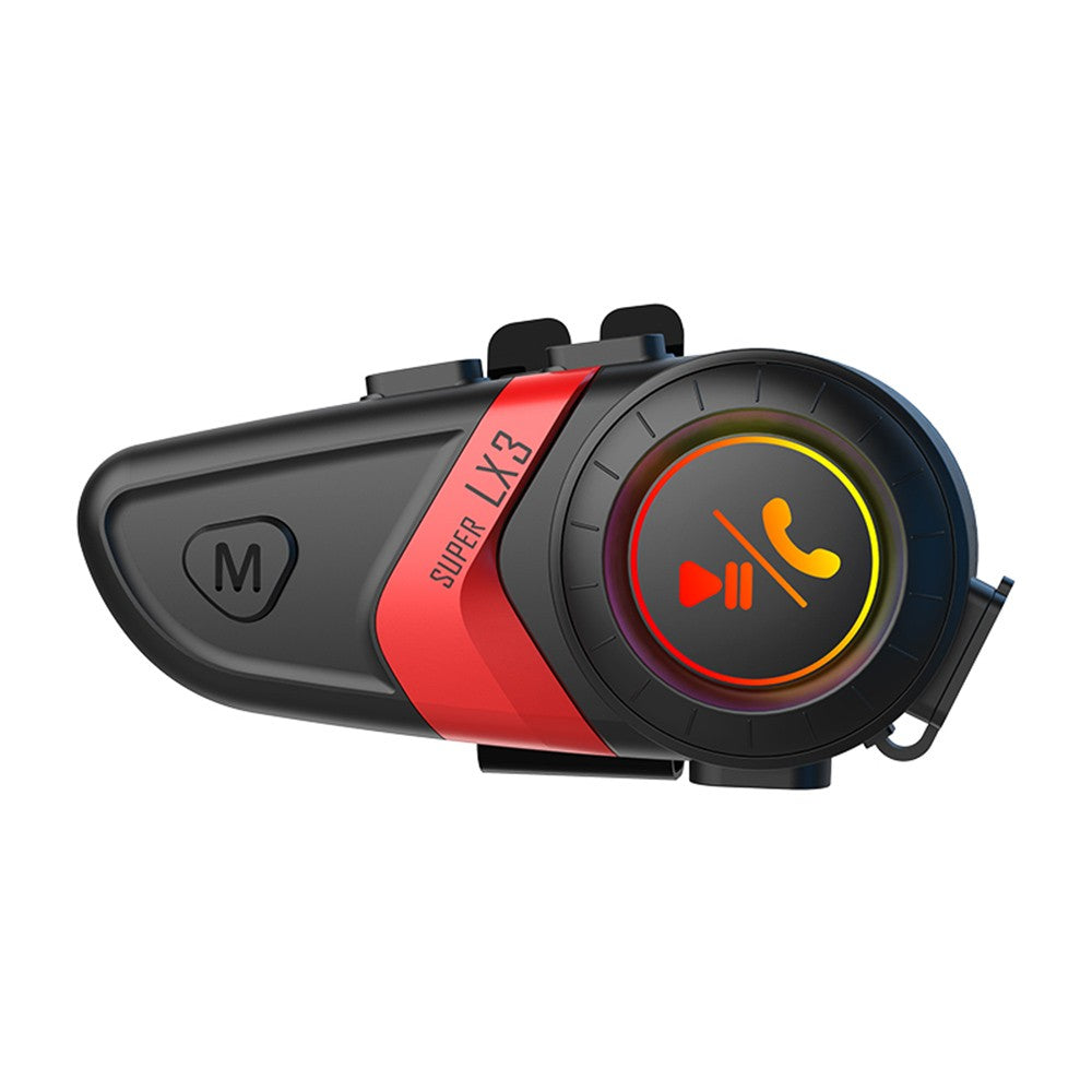 SUPER LX3 Bluetooth 5.0 Headset Motorcycle Motorbike Helmet Intercom Interphone for Riding Skiing Snowmobile Scooter